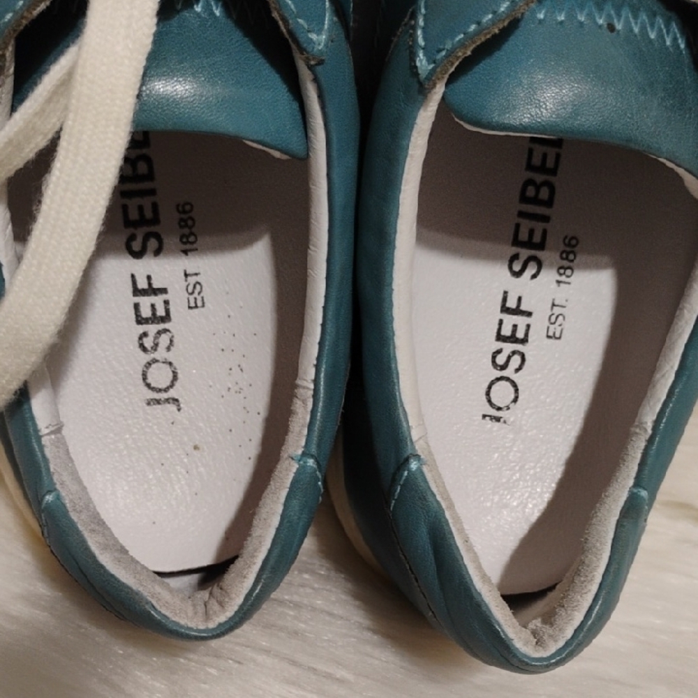 Josef Seibel Blue/White Sneakers Classic Low-Top Design Sz.38/8 - Picture 8 of 12